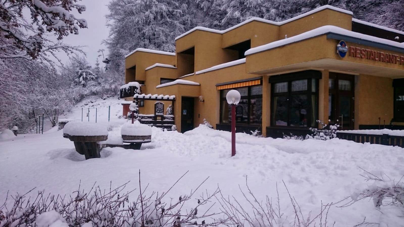 Die Pension Reichelsmühle im Trubachtal im Winter